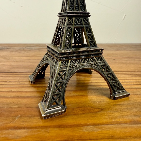 Vintage Eiffel Tower Souvenir | 7.25" Metal Paris Figurine | French Decor - Picture 6 of 14
